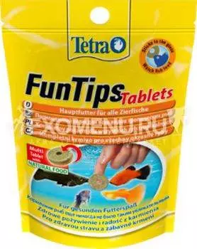 Лакомство для рыб Tetra FunTips Tablets 20 таб. в виде приклеивающихся таблеток