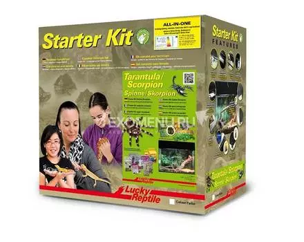 !LUCKY REPTILE Террариум "Стартовый комплект для Пауков и Скорпионов", черный, 50х28х40см (Германия)