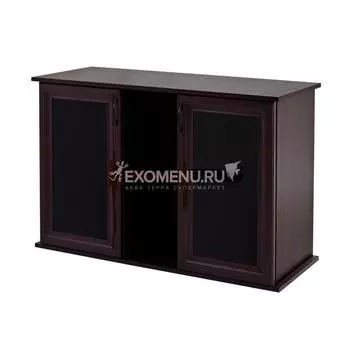 Пoдставка 100 (1010*410*720) две дверки МДФ со стеклом, орех, в коробке, модель 2016