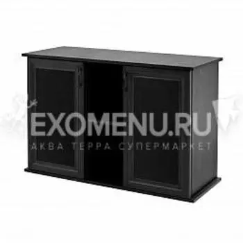 Пoдставка 100 (1010*410*720) две дверки МДФ со стеклом, черная, собранная, модель 2016