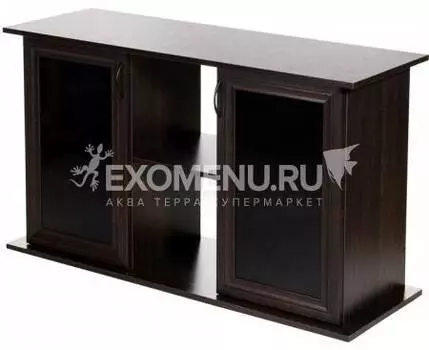 Подставка 150 (1510Х510Х710) с двумя дверками МДФ со стёклами по краям, венге, собранная, ПВХ