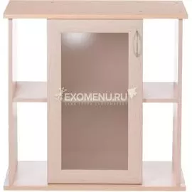 Подставка 80 (810Х360Х710) с одной дверкой МДФ с тонированным стеклом, выбеленный дуб, собранная, ПВХ