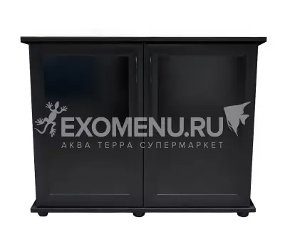 Подставка AquaPlus 90 (910*360*720) две дверки МДФ со стеклом, черная, в коробке