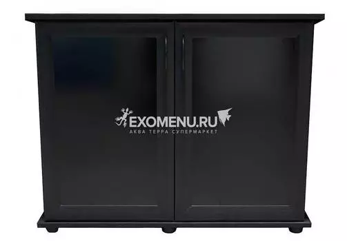 Подставка AquaPlus 90 (910*360*720) две дверки МДФ со стеклом, черная, собранная