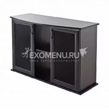 Подставка AquaPlus фигурная 120 (1210*410*720) две дверки МДФ со стеклом, черная, собранная