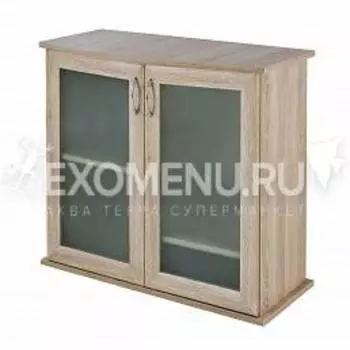 Подставка AquaPlus фигурная 80 (810*360*720) две дверки МДФ со стеклом, дуб сонома, собранная