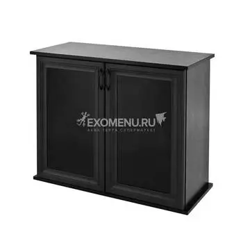 Подставка AquaPlus фигурная 80 (810*360*720) две дверки МДФ со стеклом, черная, собранная