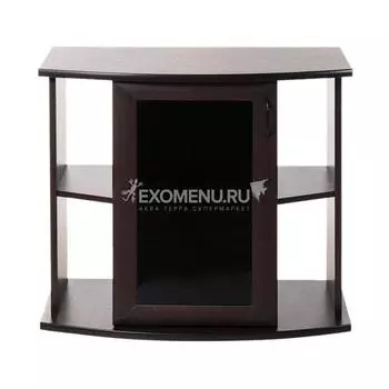 Пoдставка фигурная 100 (1010Х410Х710) с одной дверкой МДФ со стеклом, венге, собранная, ПВХ