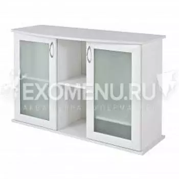 Подставка фигурная 100 (1010х410х720) две дверки МДФ со стеклом, Выбеленный дуб