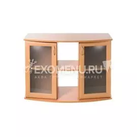 Пoдставка фигурная 120 (1210Х410Х710) с двумя дверками МДФ со стеклами,орех, собранная, ПВХ