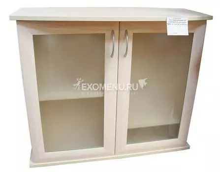 Подставка фигурная 80 (810*360*720) две дверки МДФ со стеклом, выбеленный дуб, собранная, модель 2016