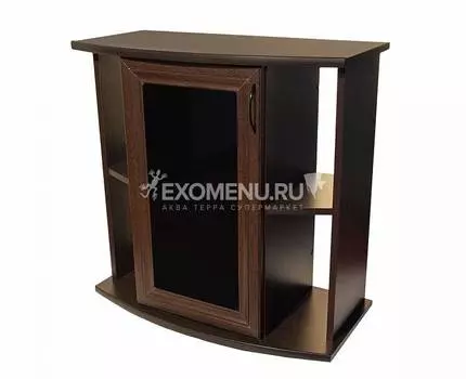 Пoдставка фигурная 80 (810Х360Х710) с одной дверкой МДФ со стеклом, махагон, собранная, ПВХ