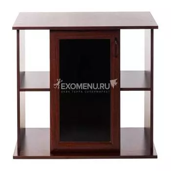 Подставка П (700x300x700) с одной дверкой МДФ со стеклом, махагон, собранная, ПВХ
