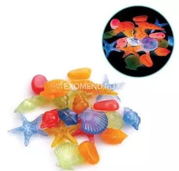 !Ракушка морская светящаяся разноцветная 1шт, Laguna