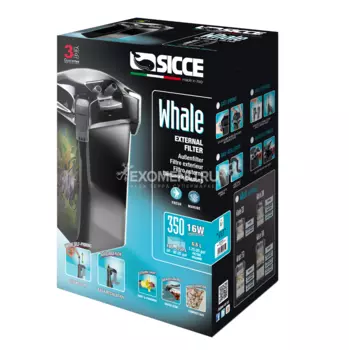 SICCE Фильтр внешний WHALE 350 черный 1100 л/ч для аквариумов 180-350 л (56830)
