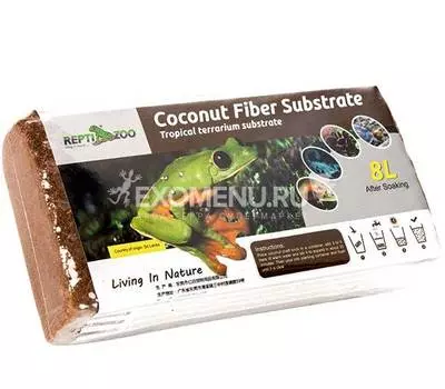 Субстрат кокосовый тропический, 620г/8л, мелкая фракция, Repti-Zoo