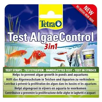 Тест Tetra Test AlgaeControl 3in1, 25 экспресс-полосок, для измерения параметров, ведущих к росту водорослей (PO4, NO3, KH)