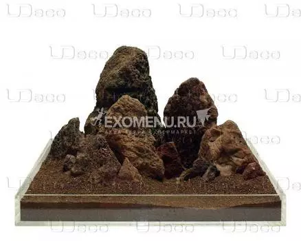 UDeco Brown Lava MIX SET 5 - Натуральный камень "Лава коричневая" для оформления аквариумов и террариумов, упаковка 5 кг.