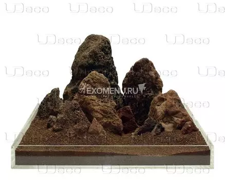 UDeco Brown Lava XL - Натуральный камень "Лава коричневая" для оформления аквариумов и террариумов, 1 шт.