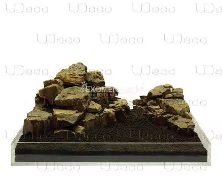 UDeco Stonewood S - Натуральный камень "Окаменелое дерево красно-коричневое" для оформления аквариумов и террариумов, 1 шт.