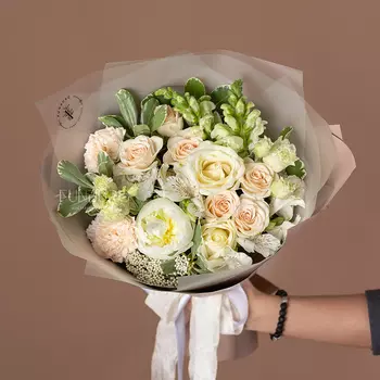 Авторский букет «Cream Brulee» S