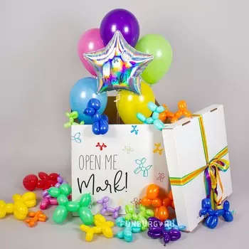 Большая коробка-сюрприз с шарами «Joy»