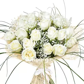 Букет белых роз «Бьянка»