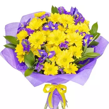 Букет с ирисами «Счастливы вместе»
