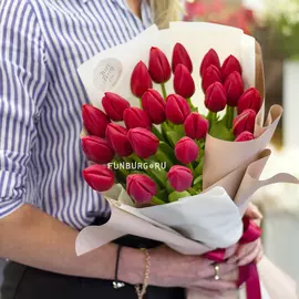 Букет тюльпанов «Клубничный»