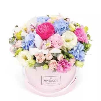 Цветы в шляпной коробке «Даниэла»
