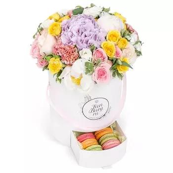 Цветы в шляпной коробке «Джелато»