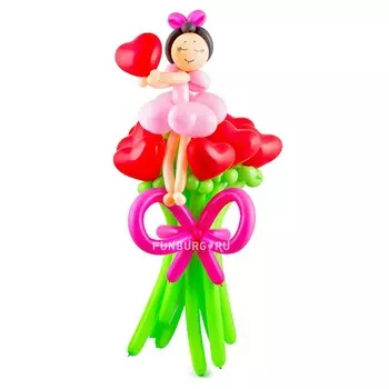 Фигура из шаров «Букет с девочкой»
