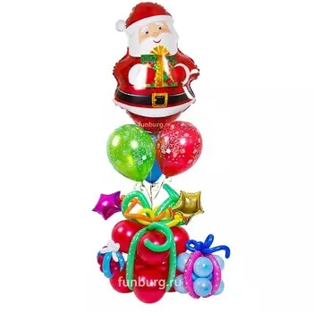Фигура из шаров «Дед мороз с подарками»