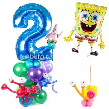 Фигура из шаров «Губка Боб»