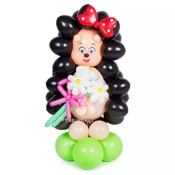 Фигура из шаров «Ёжик с букетом»