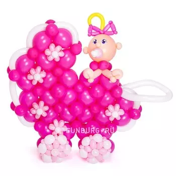 Фигура из шаров «Коляска с девочкой»