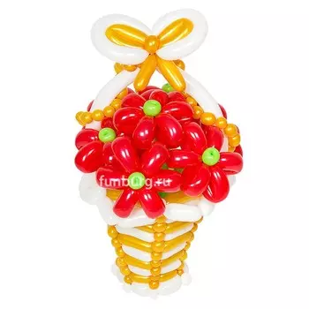 Фигура из шаров «Корзинка цветов (люкс)»