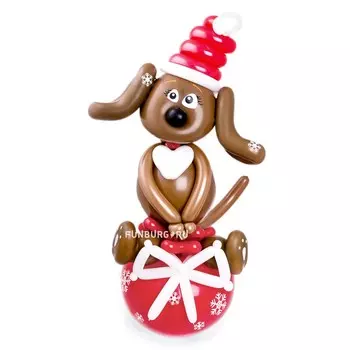 Фигура из шаров «Новогодний щенок»