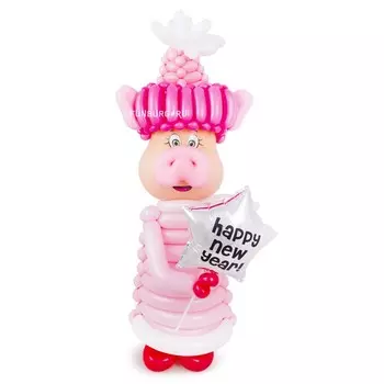 Фигура из шаров «Новогодняя свинка»