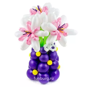 Фигура из шаров «Пионы в горшке»