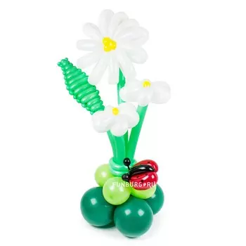 Фигура из шаров «Ромашки в горшке»