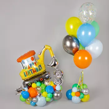 Фигура из шаров с цифрой «Экскаватор»