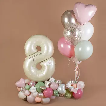 Фигура из шаров с цифрой «Spring Blush»