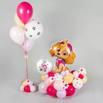 Фигура из шаров с надписью «Скай» «Щенячий патруль»