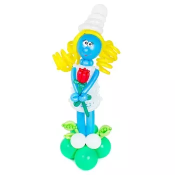 Фигура из шаров «Смурфетта с цветком»