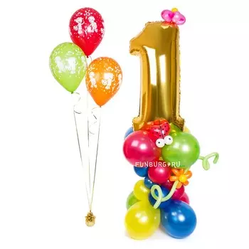 Фигура из шаров «Стойка с цифрой»
