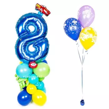 Фигура из шаров «Стойка с цифрой (для мальчика)»