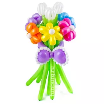 Фигура из шаров «Тюльпаны с ромашками»