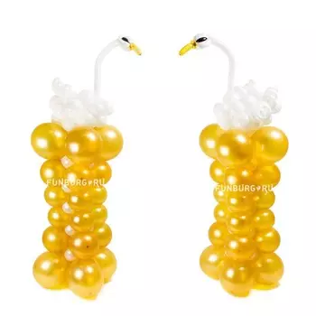 Фигура из шаров «Влюбленные лебеди»