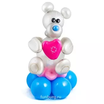Фигура из шаров «Влюбленный мишка Тедди»
